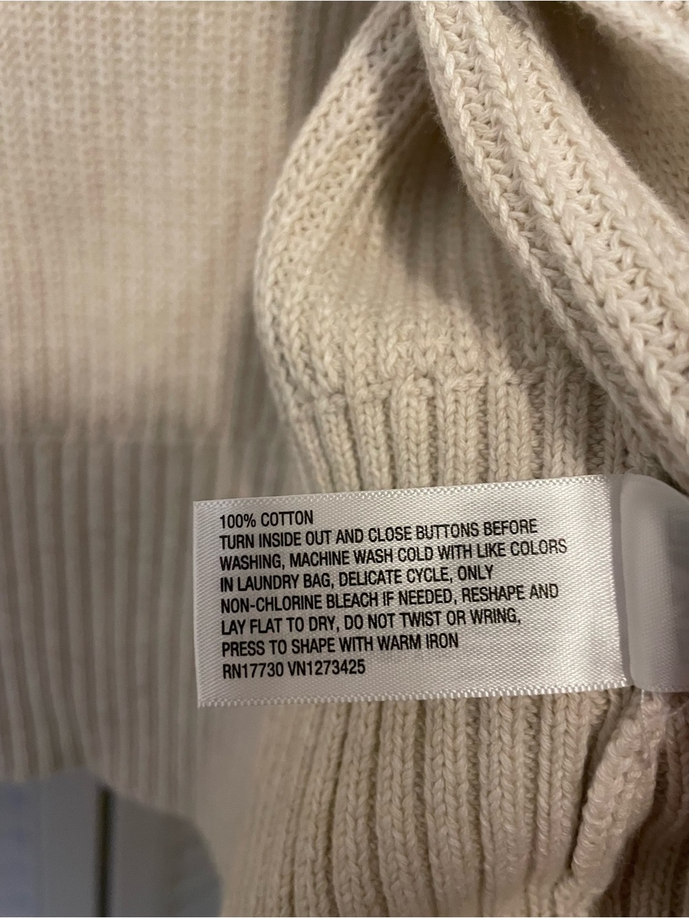 Universal Threads Cream Rib-Knit Button Cardigan Sweater - Picture 4 of 4